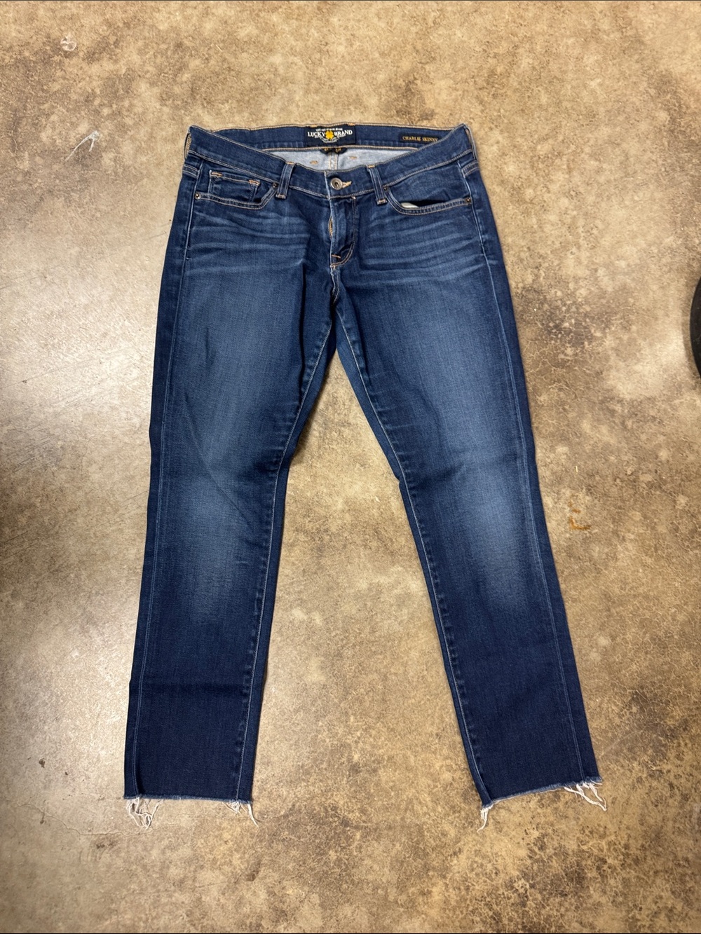 Lucky Brand Dark Blue Cropped Straight Jeans